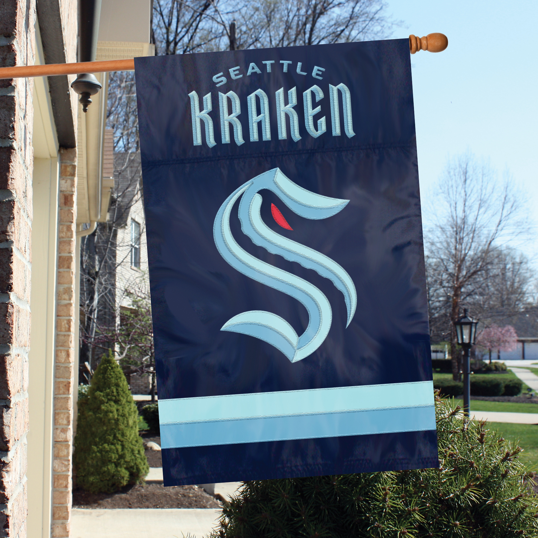 Seattle Kraken Applique Banner Flag