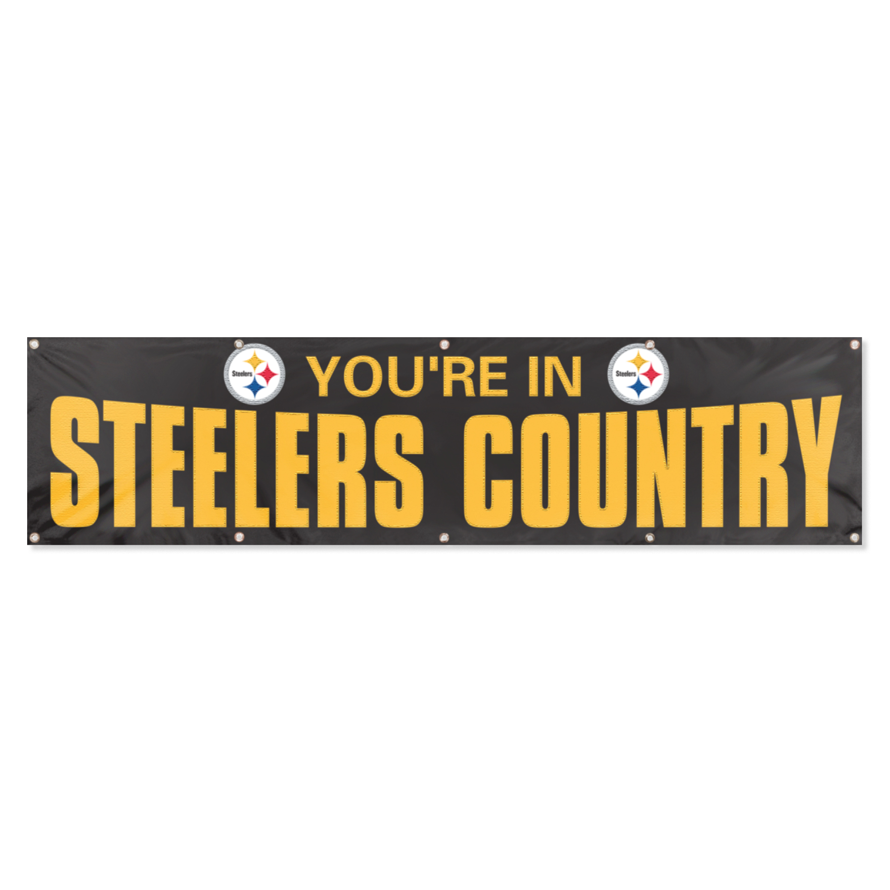 Pittsburgh Steelers Giant 8 x 2 Banner Black - Steelers Country