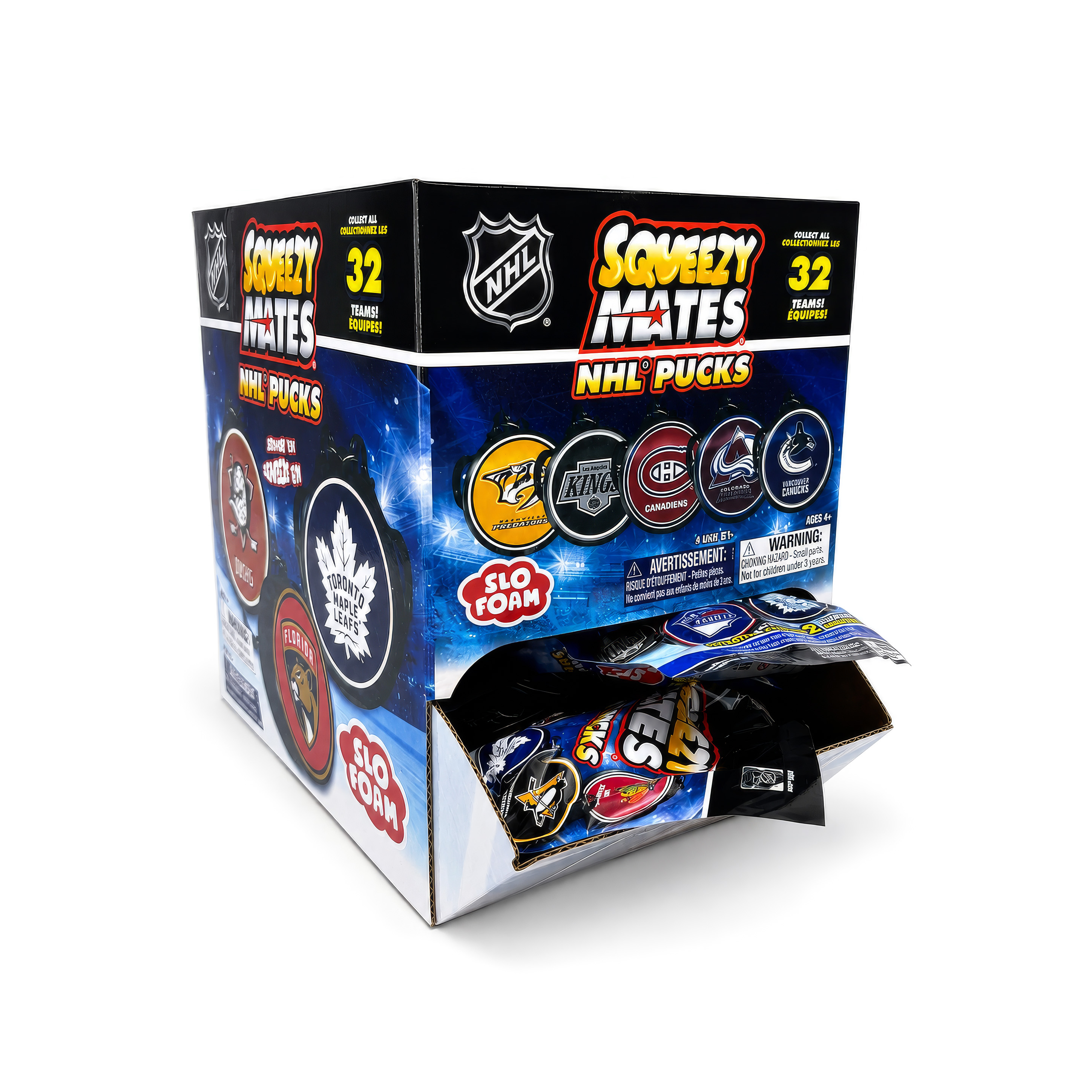 NHL Squeezy Pucks Blind Pack Display - 24CT