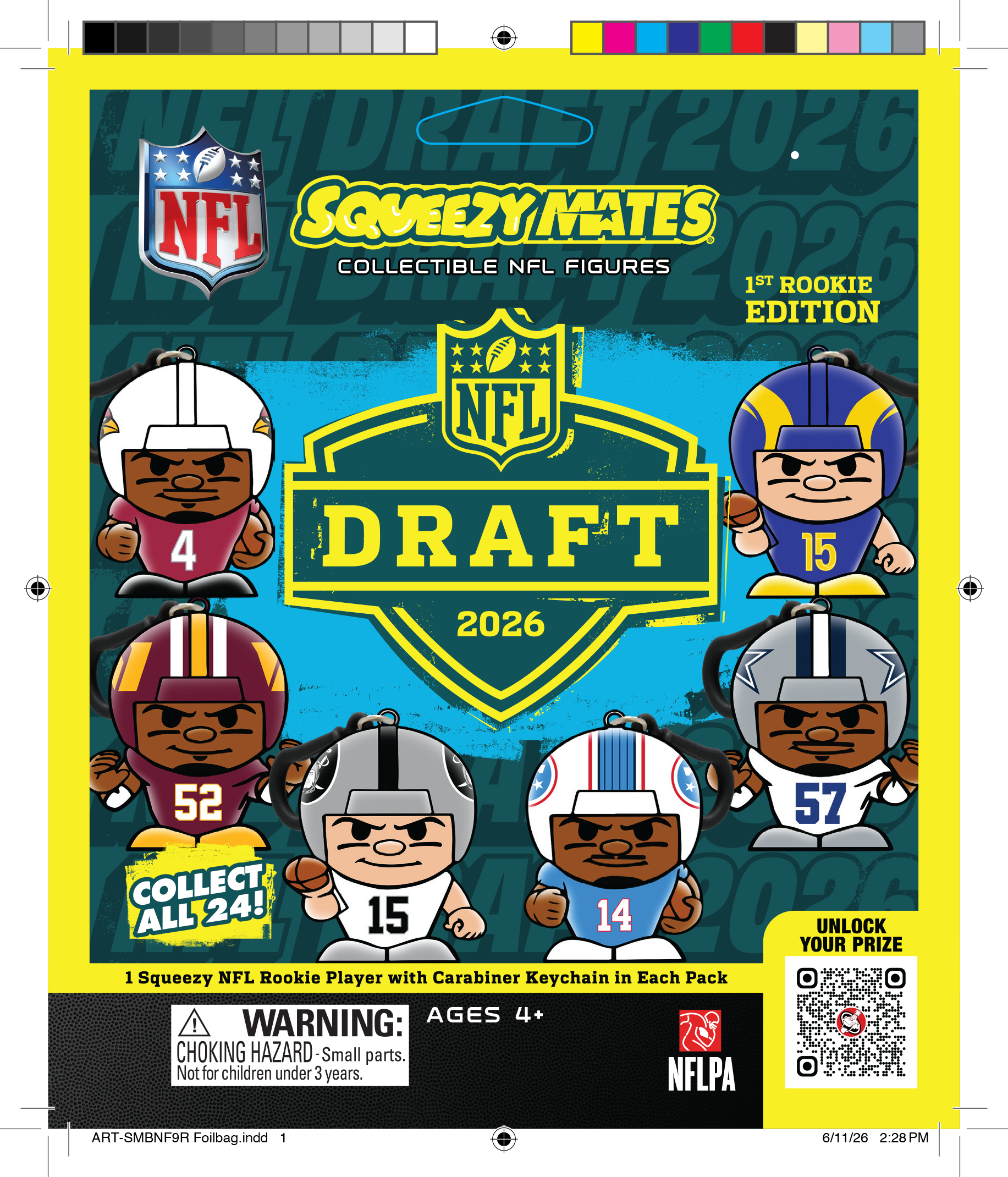 SqueezyMates NFL Rookies Foil Bag 2027