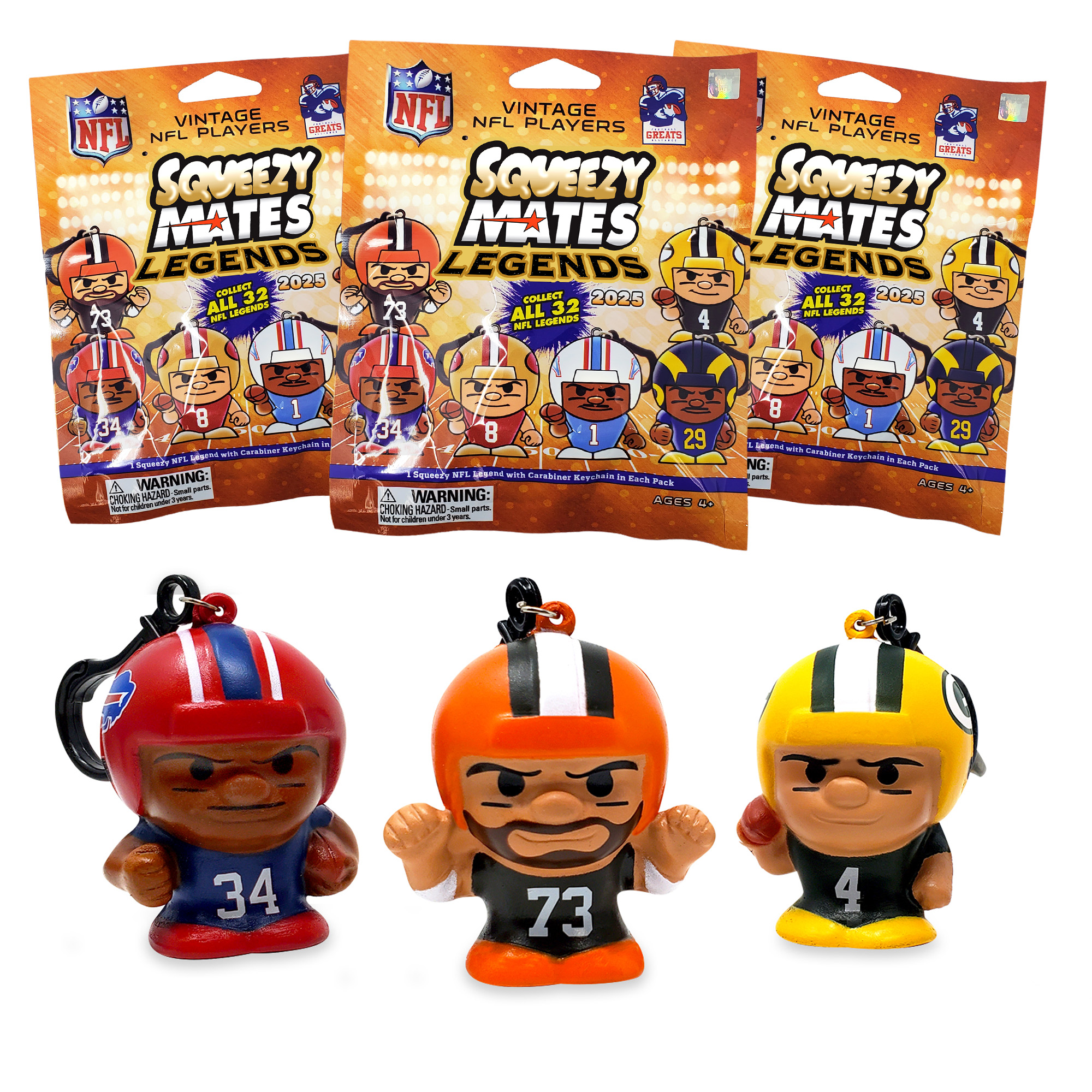 SqueezyMates Legends NFL Foil Bag 2025 3 Pack