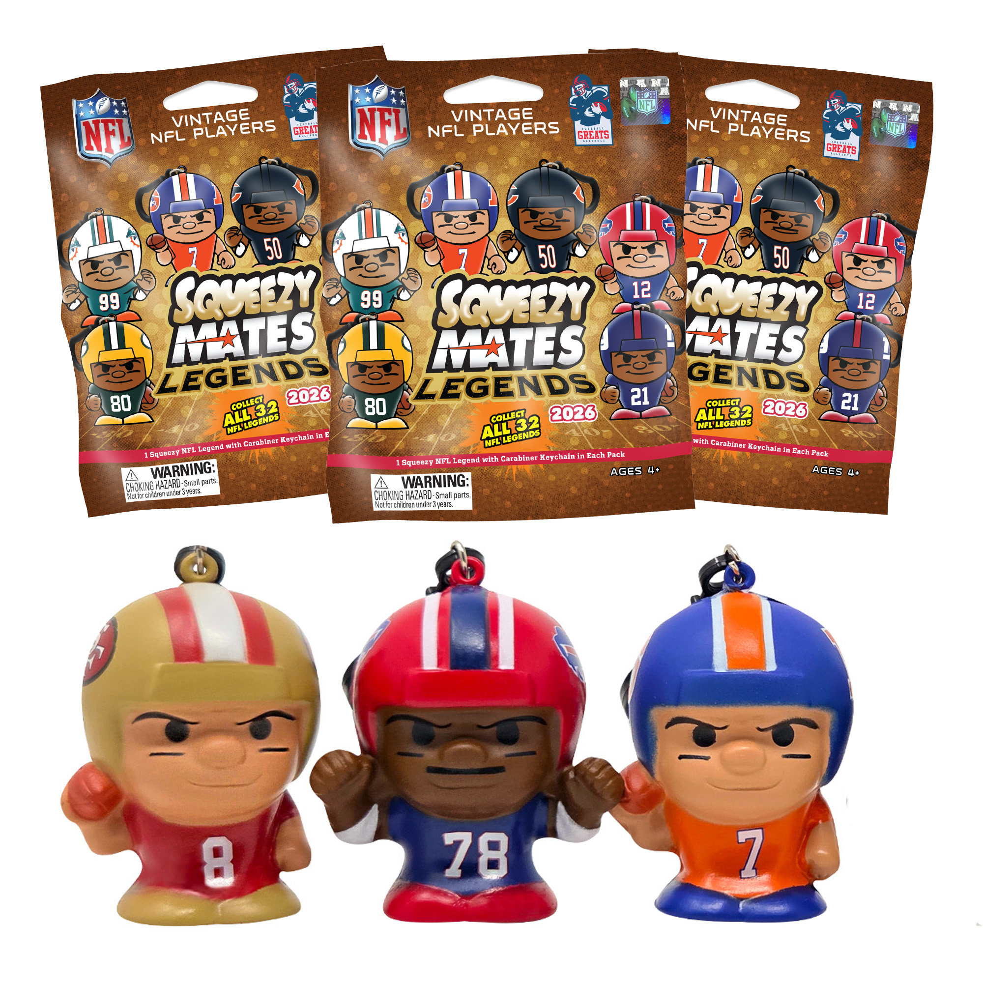 SqueezyMates Legends NFL Foil Bag 2026 3 Pack