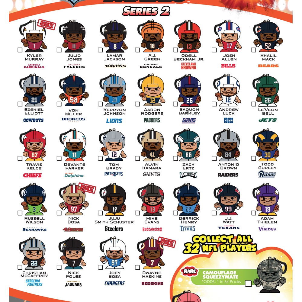 SqueezyMates NFL Series 2 Gravity Feed Display