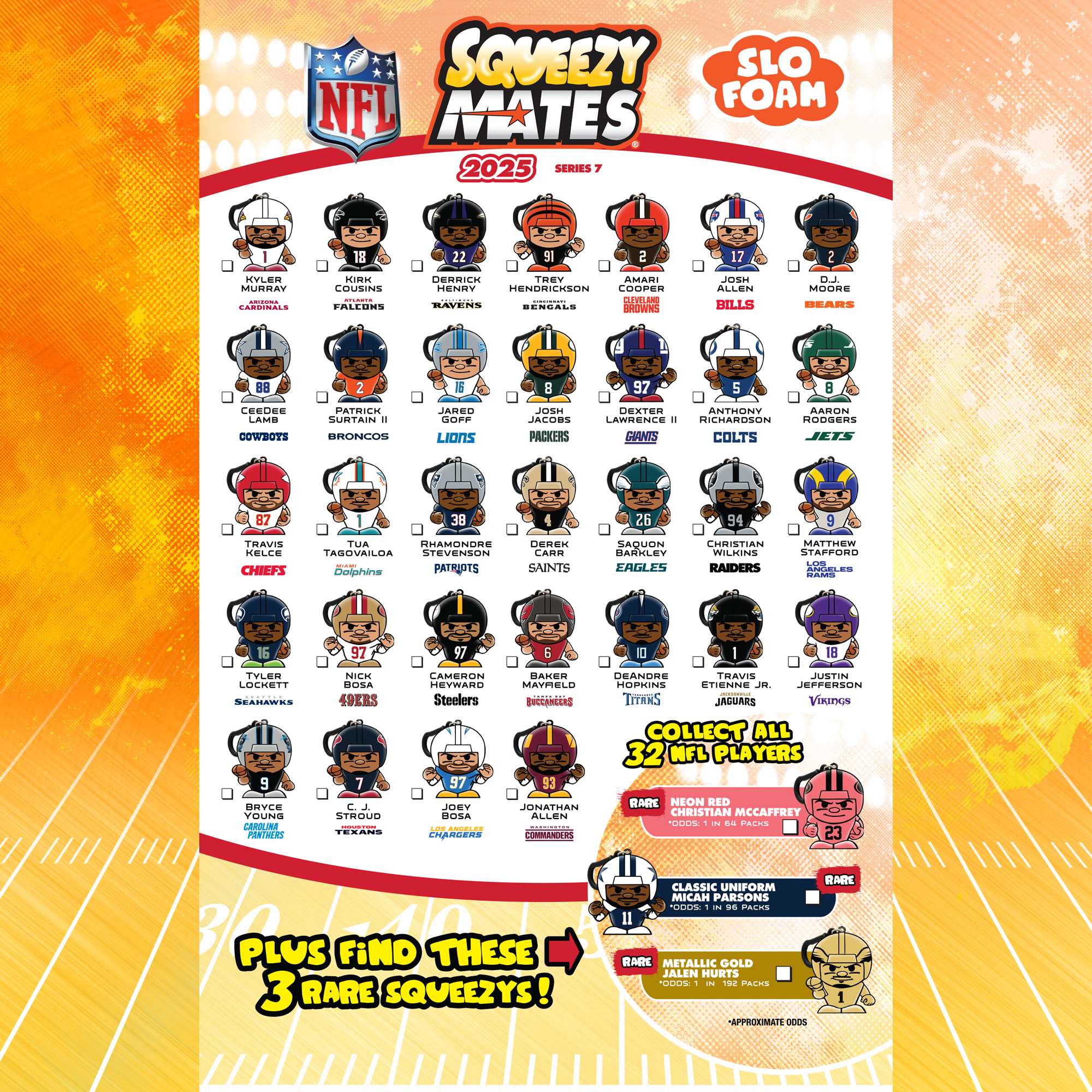 SqueezyMates NFL 2025 Gravity Feed Display