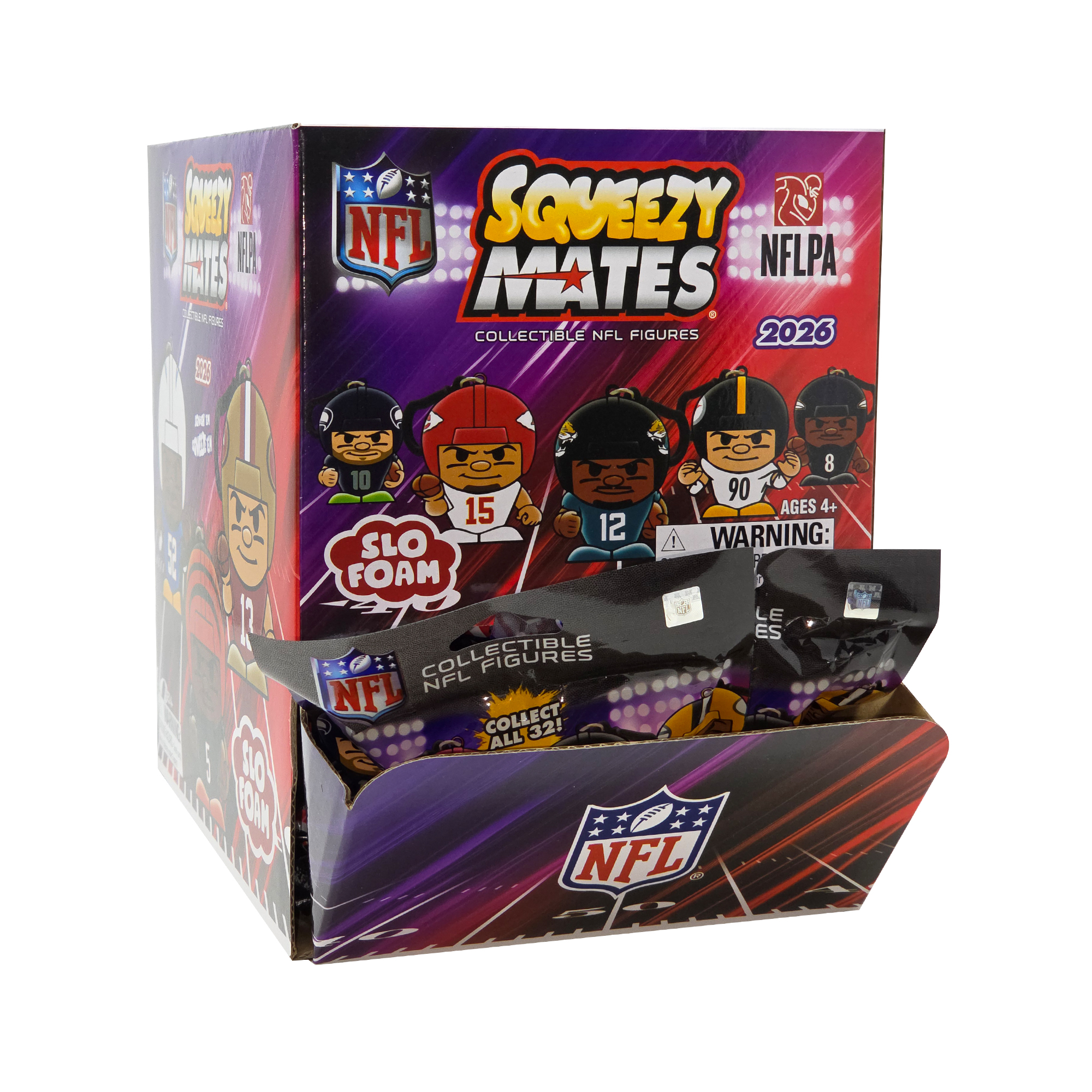 SqueezyMates NFL 2027 Gravity Feed Display