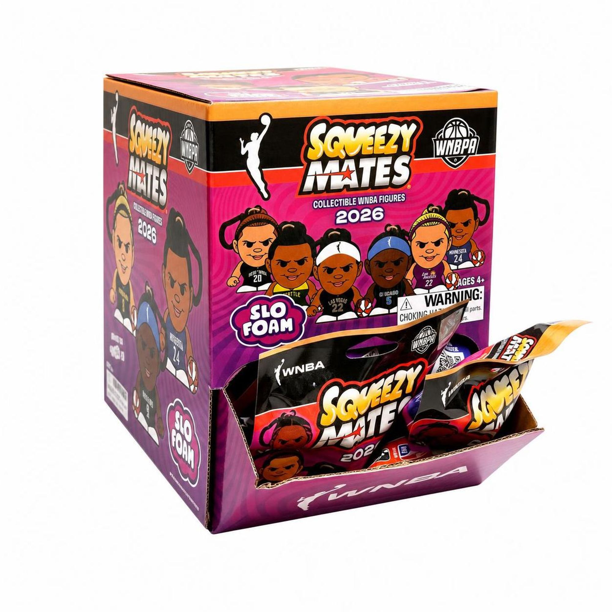 SqueezyMates WNBA 2026 Gravity Feed Display - 24ct