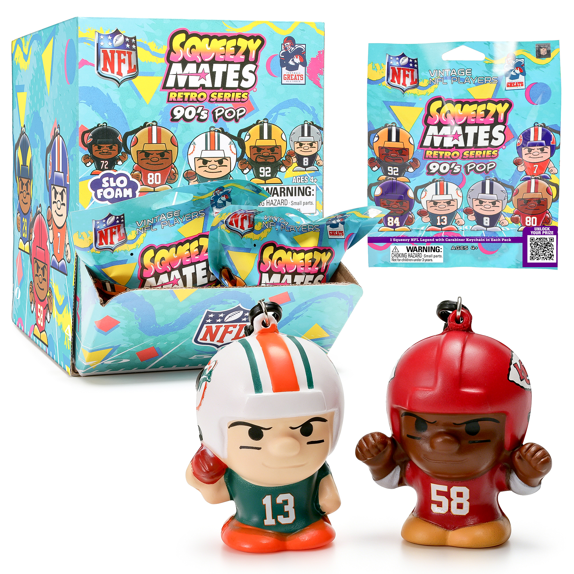 NFL SqueezyMates 90s Legends Display - Target 18ct