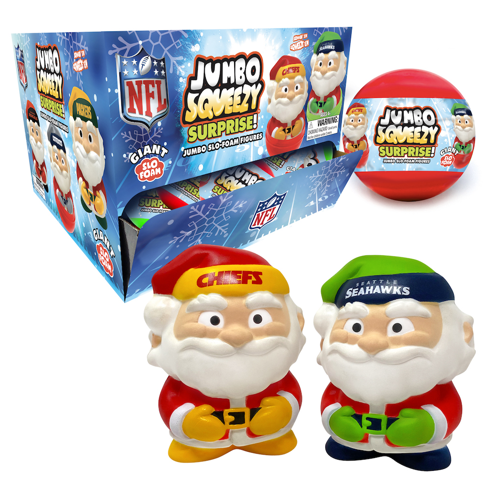 NFL Santa Squeezy Surprise Capsules — 18 Unit Display