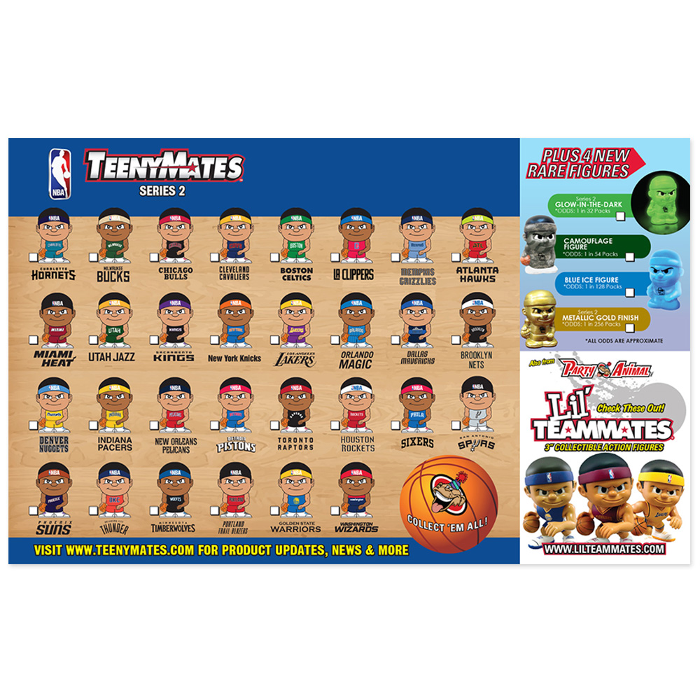 4 Blind Packs, TeenyMates NBA Series 2