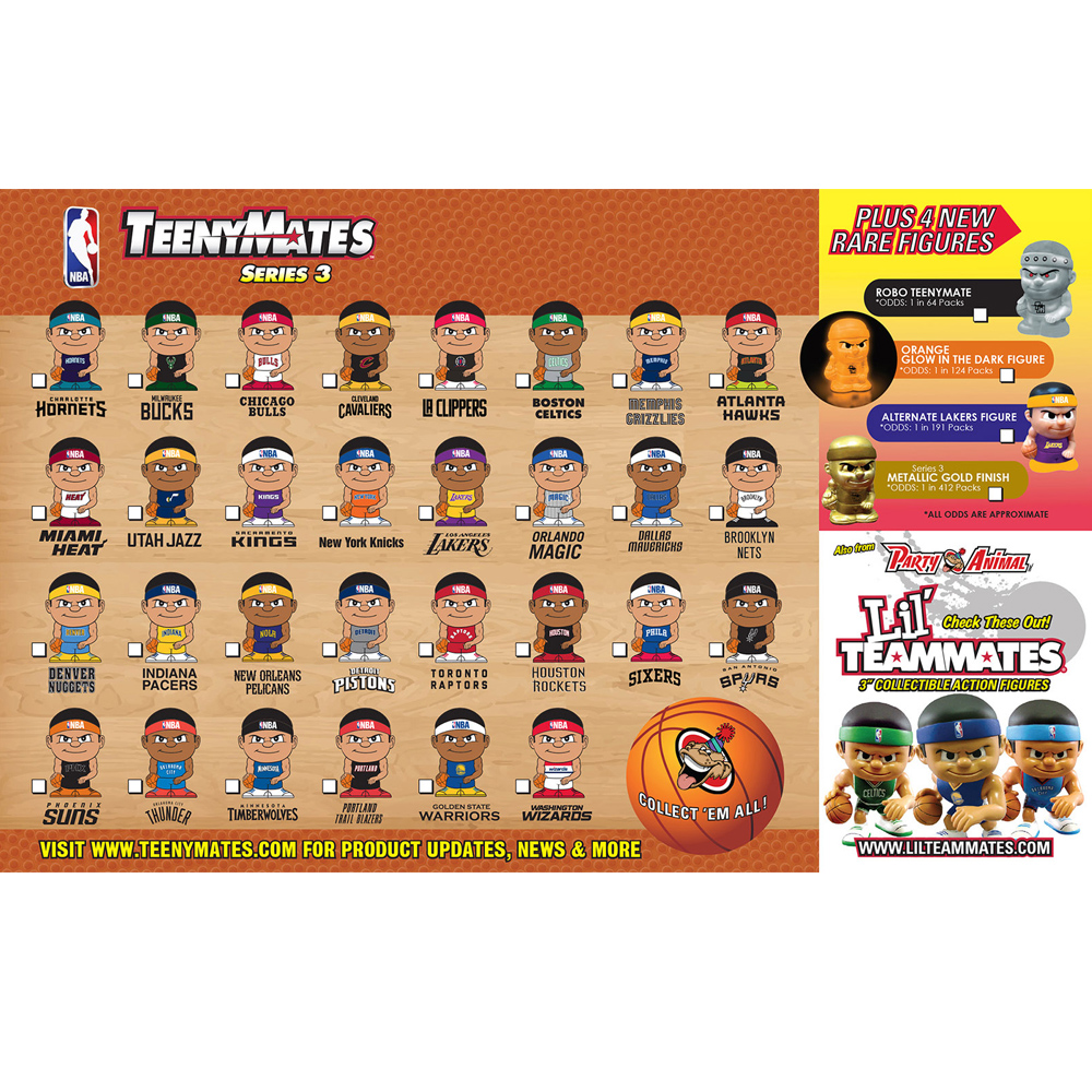 4 Blind Packs, TeenyMates NBA Series 3