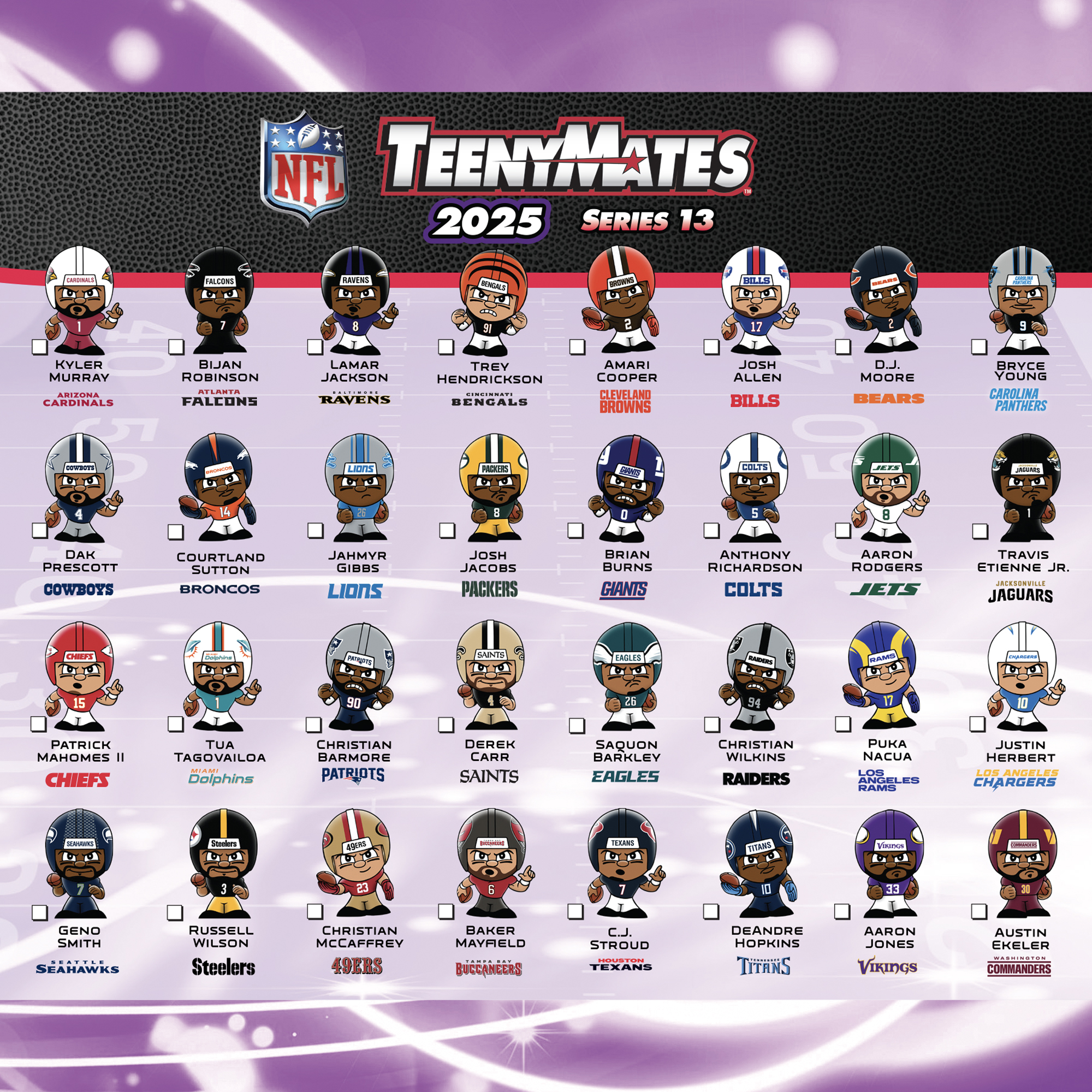 TeenyMates NFL 2025 4-Pack Bundle