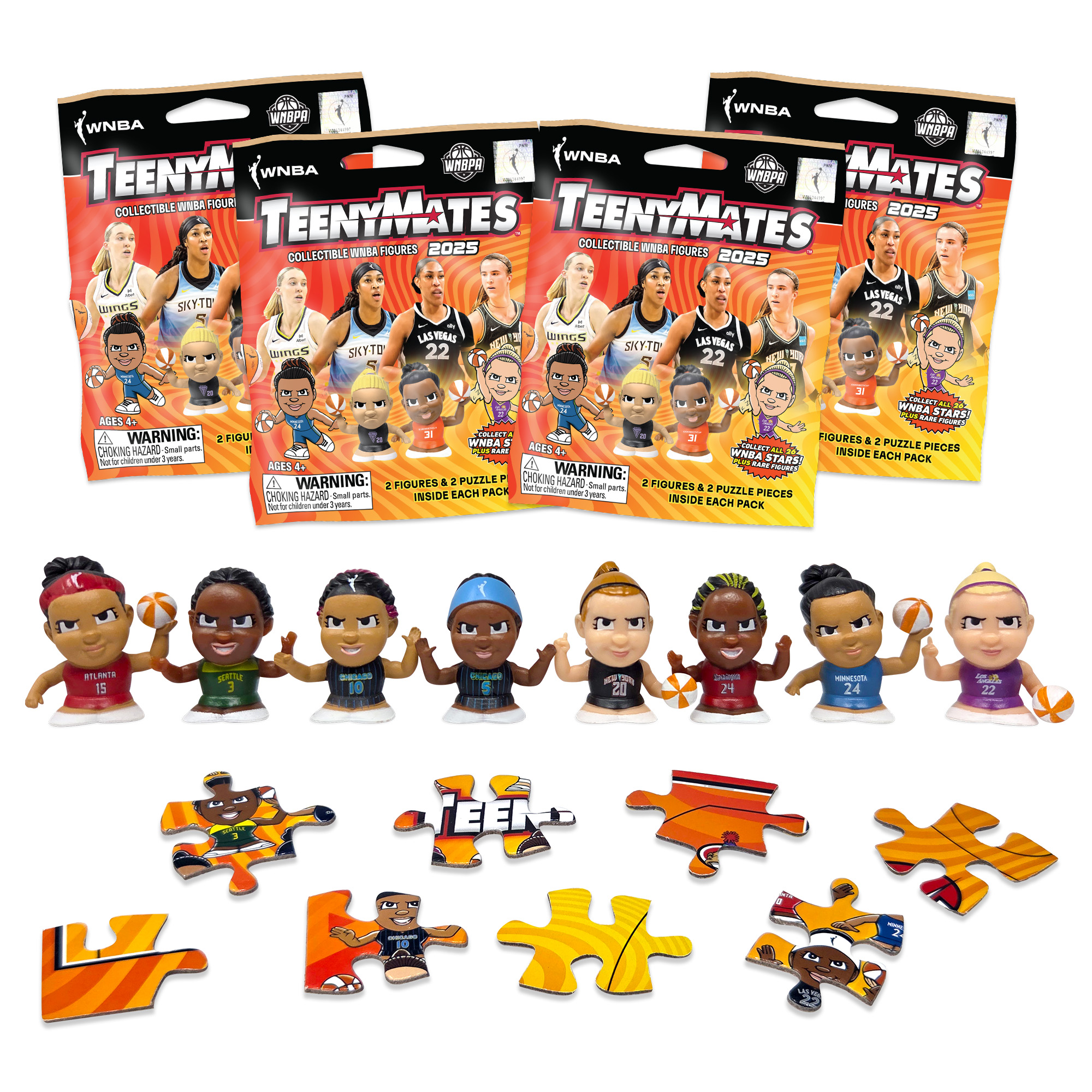 TeenyMates WNBA Series 2025 Foil Bag 4 Pack