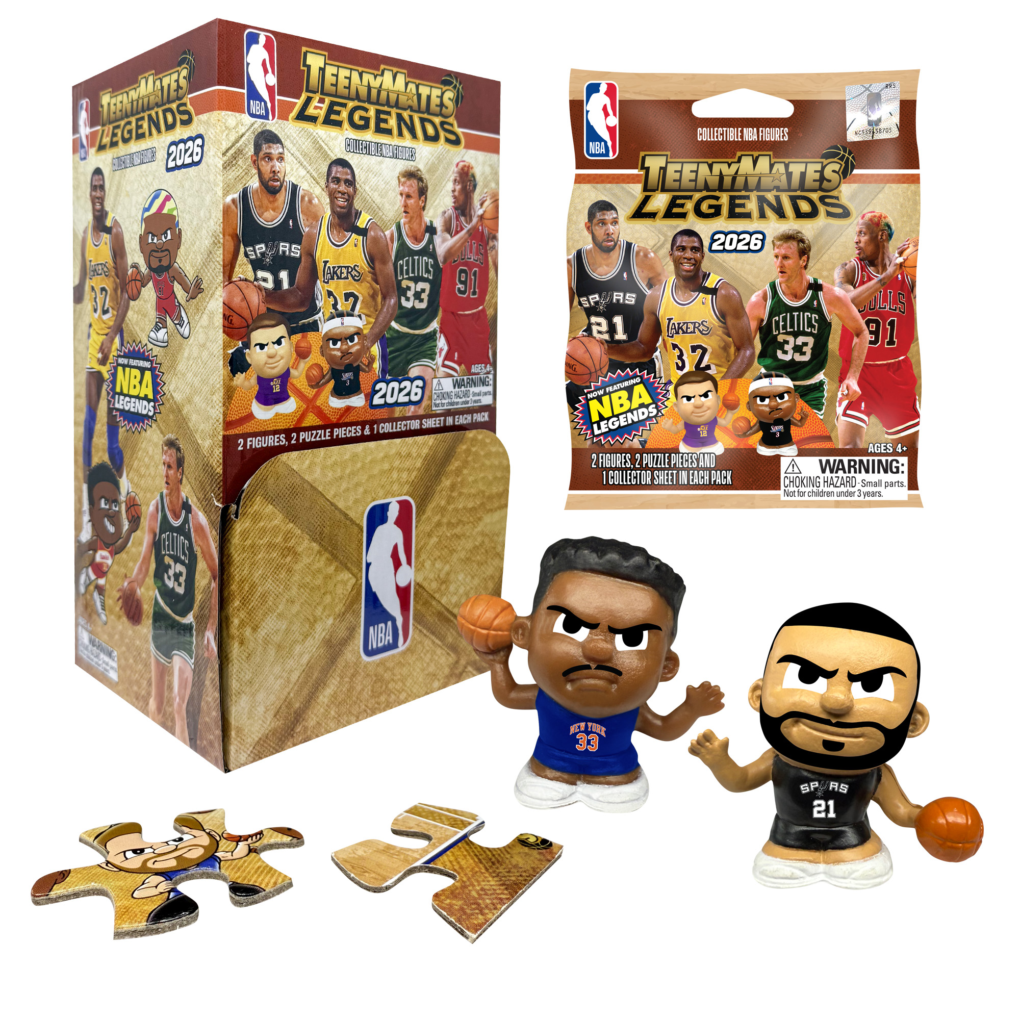 NBA Legends TeenyMates 2027 Gravity Feed Display 32ct