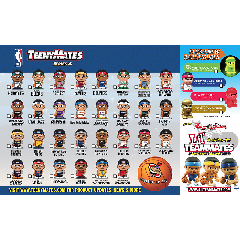 4 Blind Packs, TeenyMates NBA Series 4