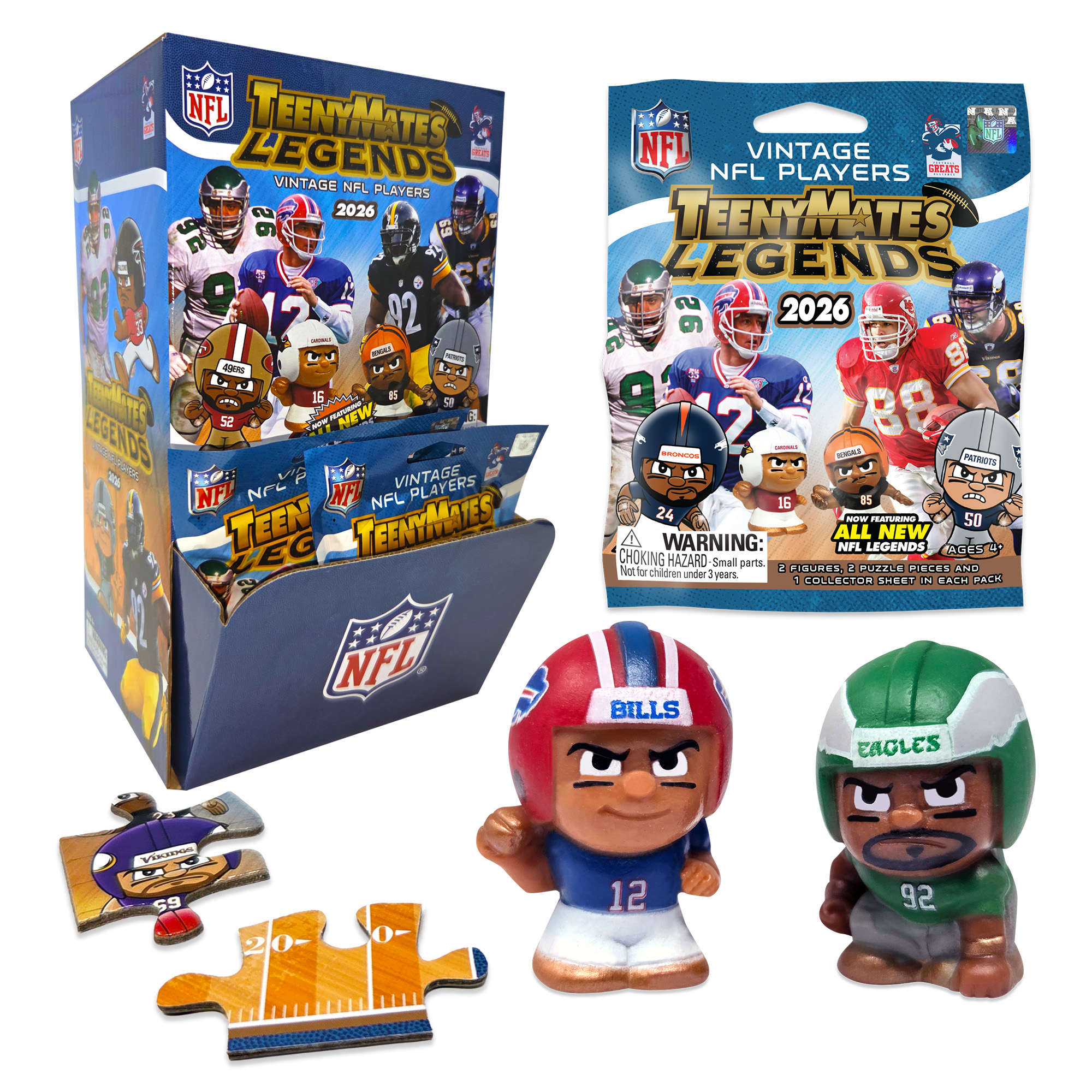 NFL TeenyMates Legends Gravity Feed 2027 32-Pack Display
