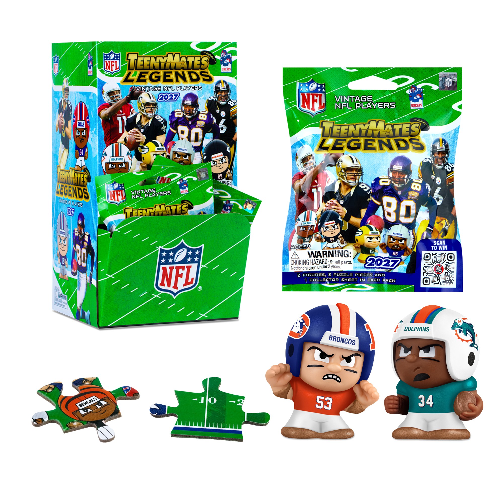 NFL TeenyMates Legends Gravity Feed 2027 32-Pack Display | Party