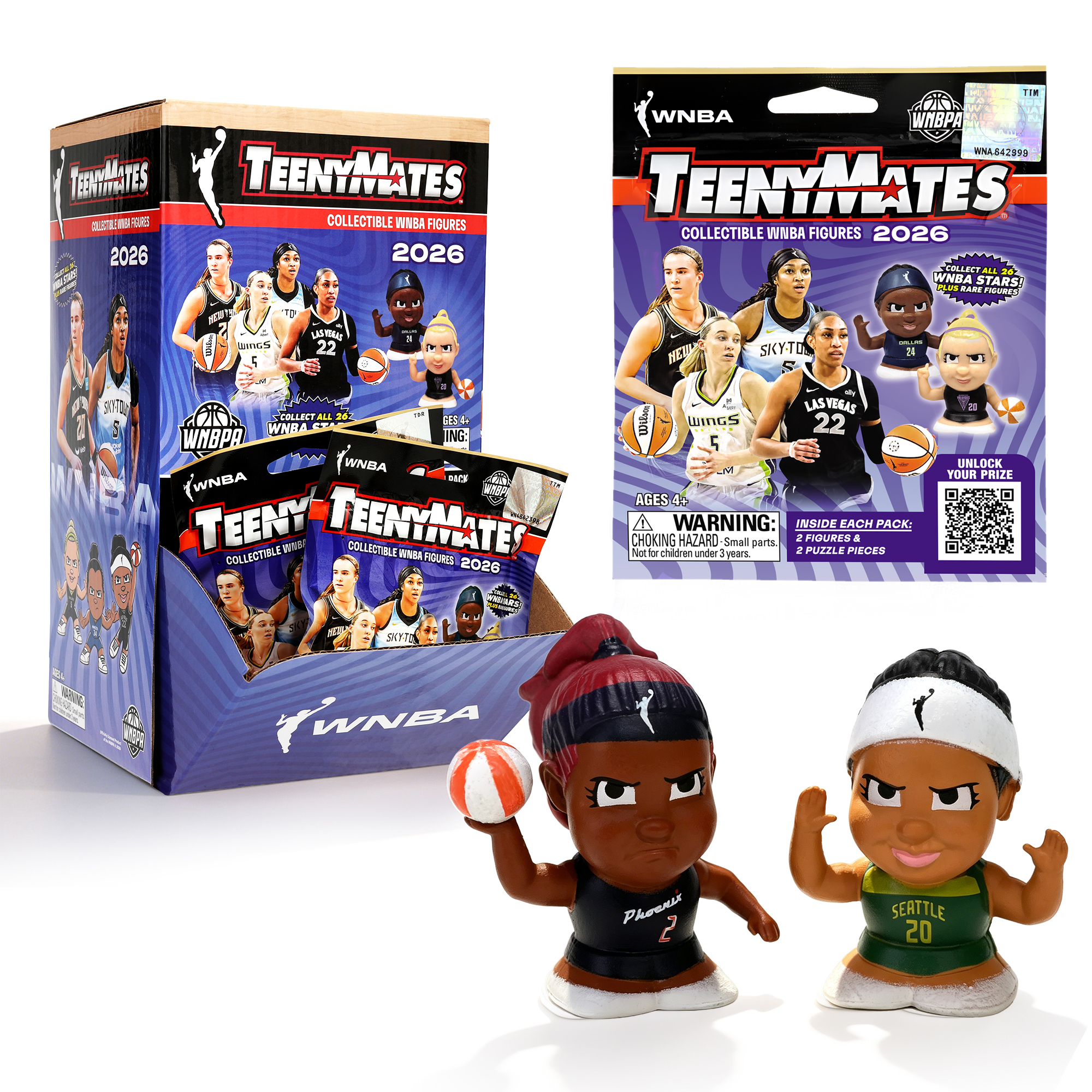 WNBA TeenyMates Gravity Feed Display 2026