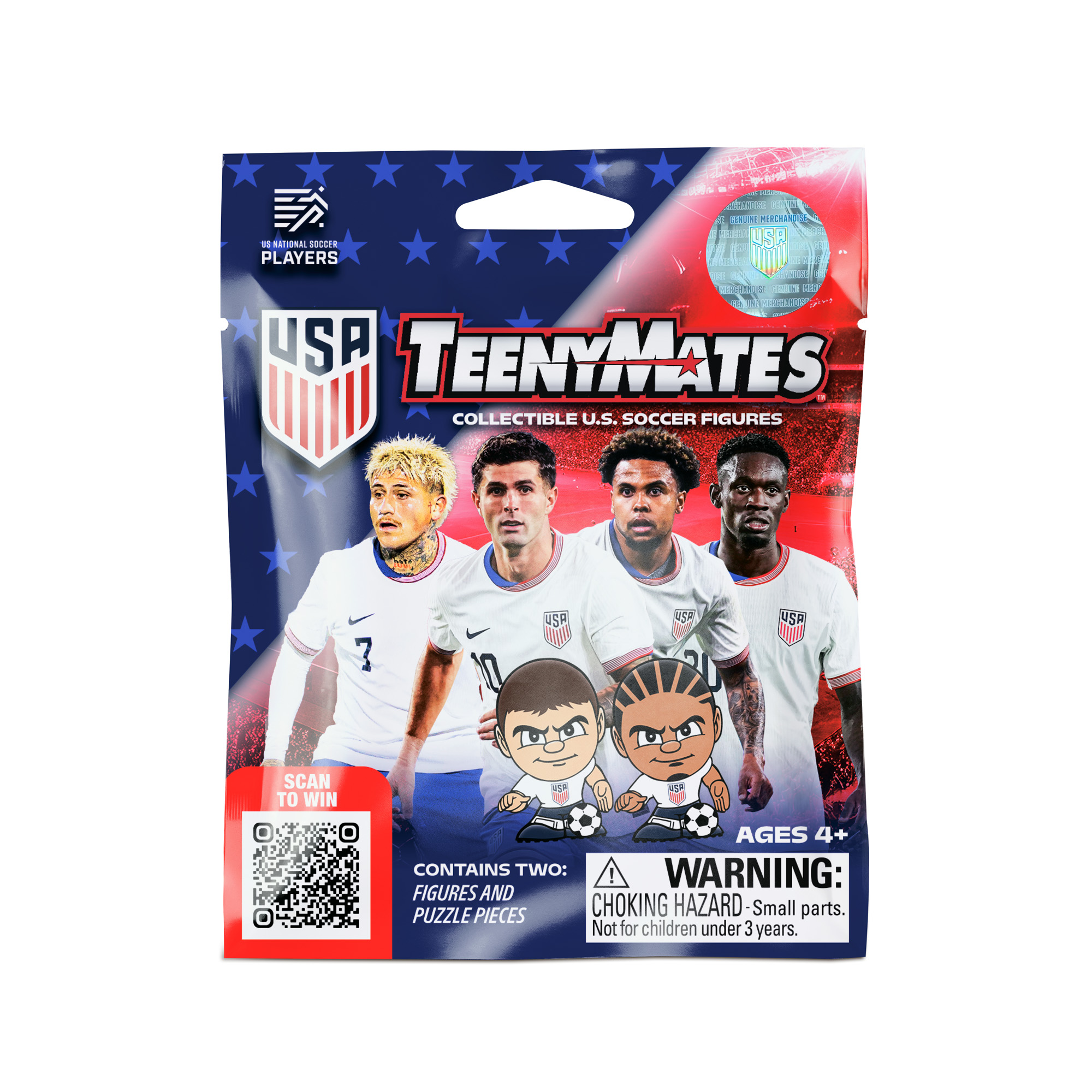 USA Mens Soccer TeenyMates Gravity Feed Display 2026 (32 ct)