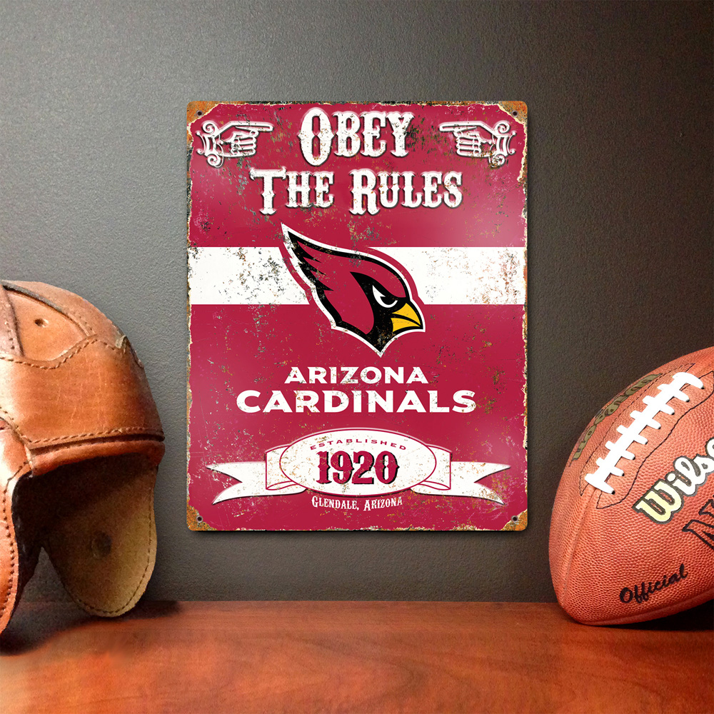 Arizona Cardinals Embossed Metal Sign