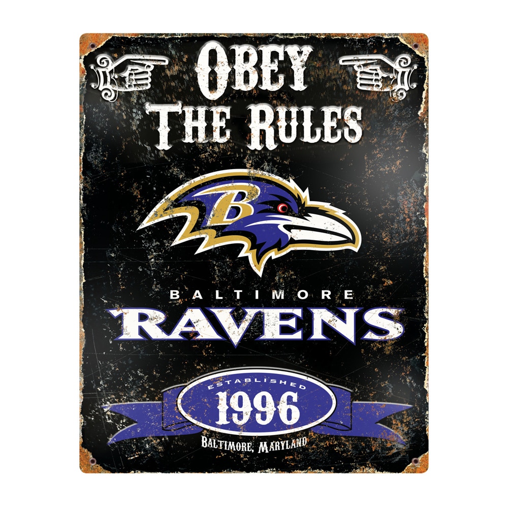Baltimore Ravens Pub-Style Embossed Metal Sign