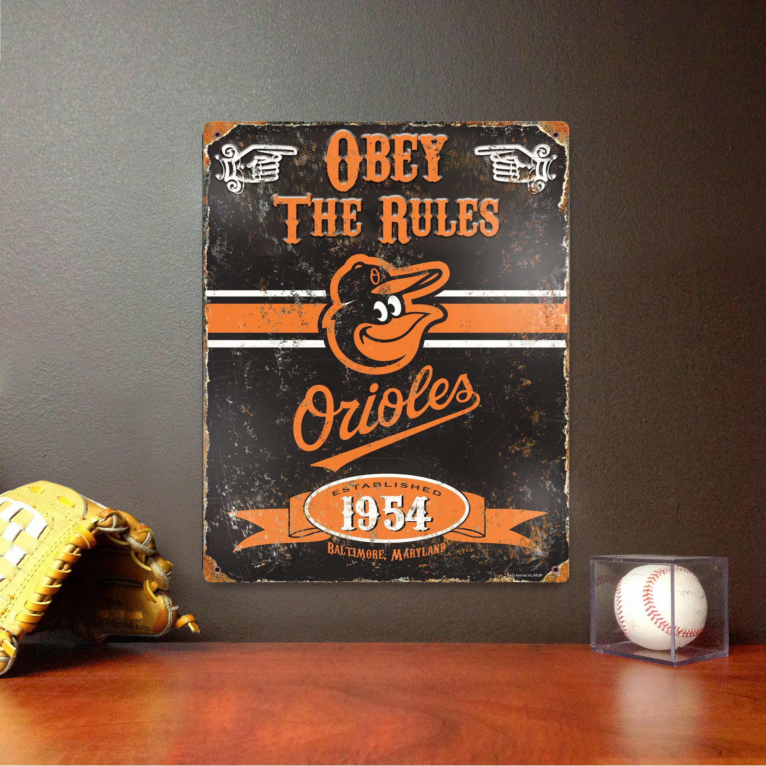 Baltimore Orioles Embossed Metal Sign