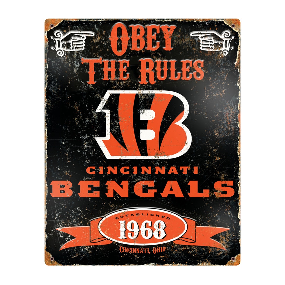 Cincinnati Bengals Pub-Style Embossed Metal Sign