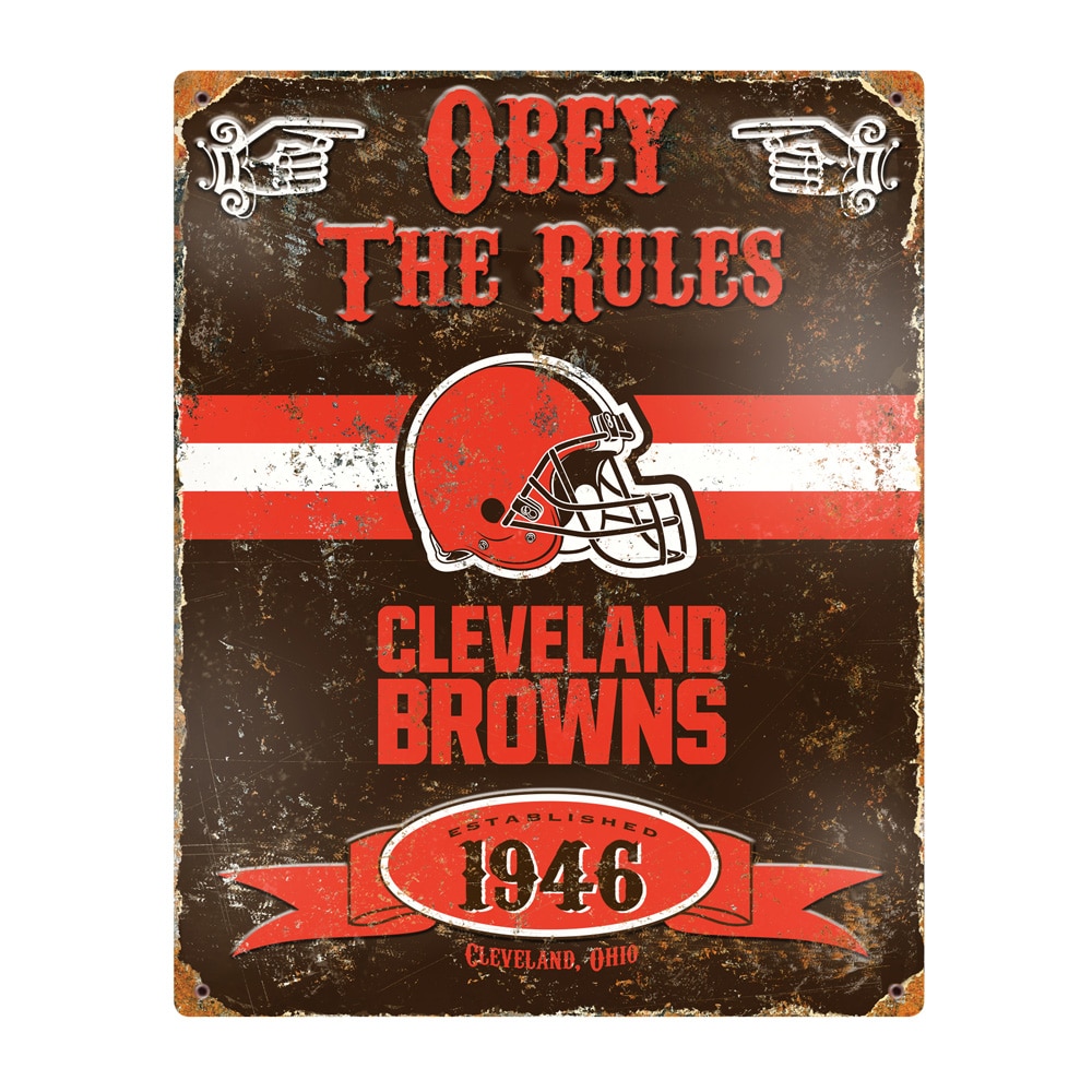 Cleveland Browns Pub-Style Embossed Metal Sign