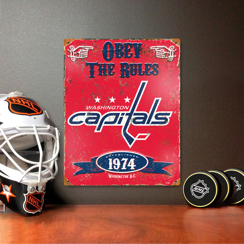 Washington Capitals Embossed Metal Sign