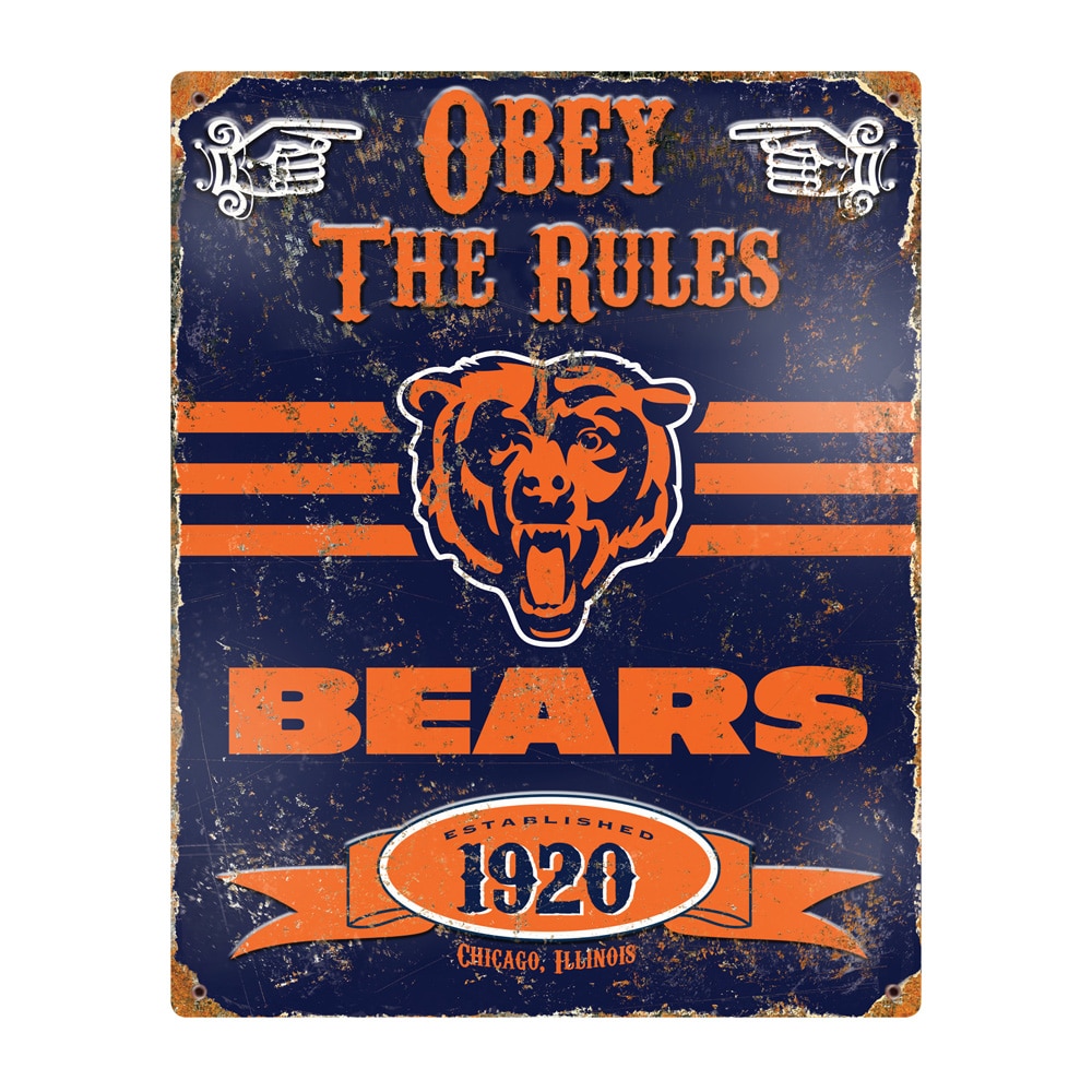 Chicago Bears Pub-Style Embossed Metal Sign