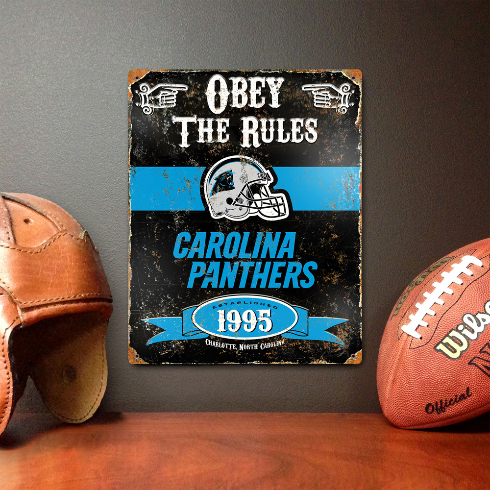 Carolina Panthers Embossed Metal Sign