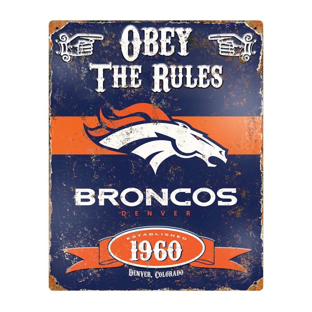 Denver Broncos Pub-Style Embossed Metal Sign