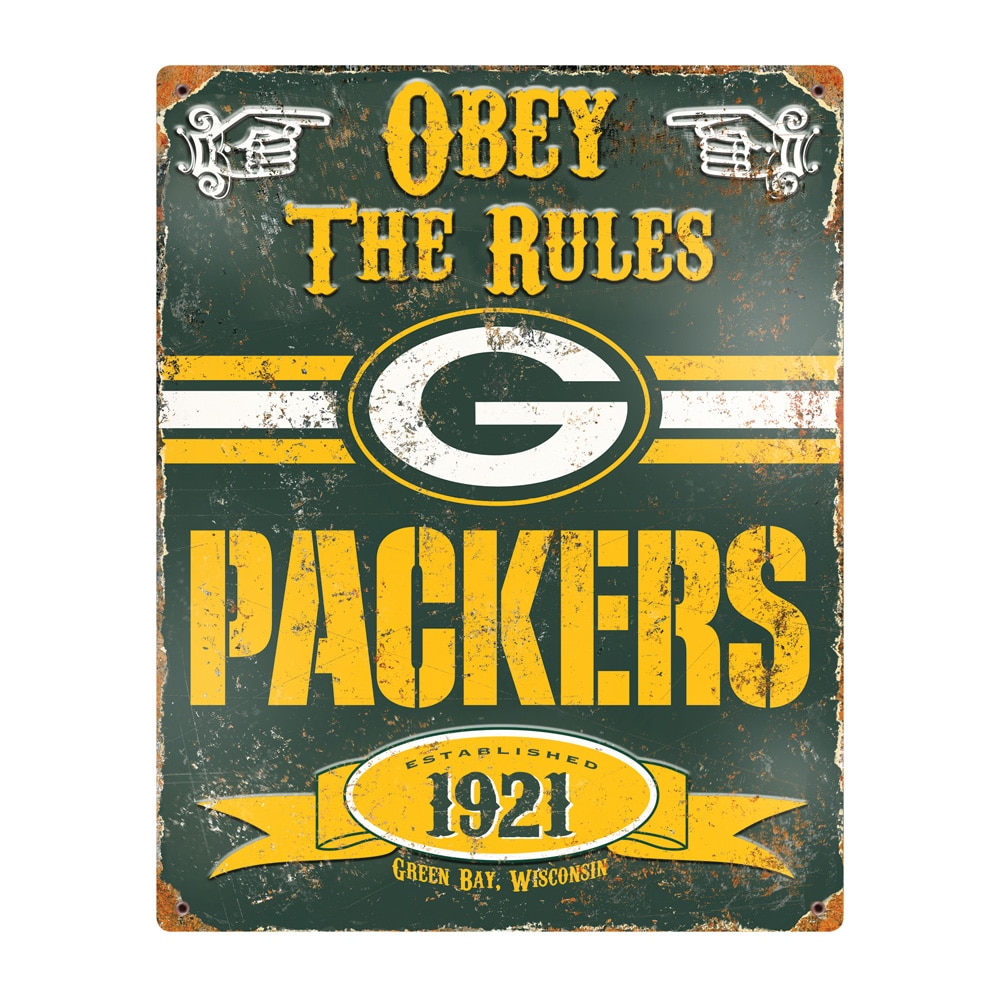 Green Bay Packers Pub-Style Embossed Metal Sign