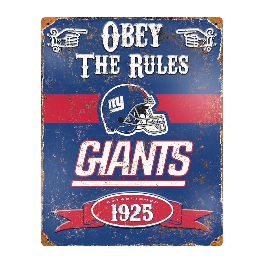 New York Giants Pub-Style Embossed Metal Sign