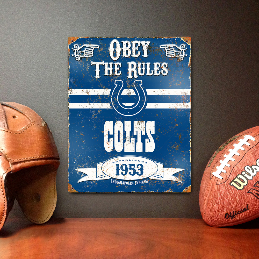 Indianapolis Colts Embossed Metal Sign