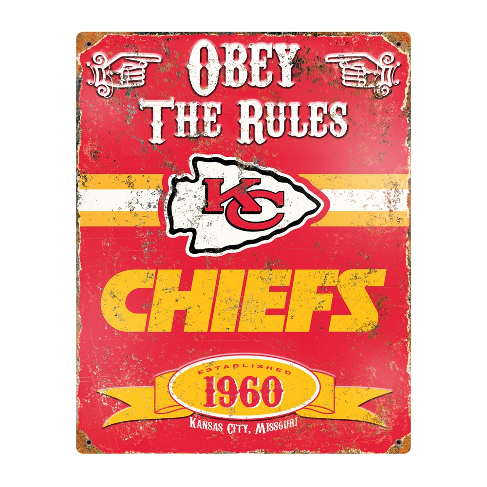 Kansas City Chiefs Pub-Style Embossed Metal Sign