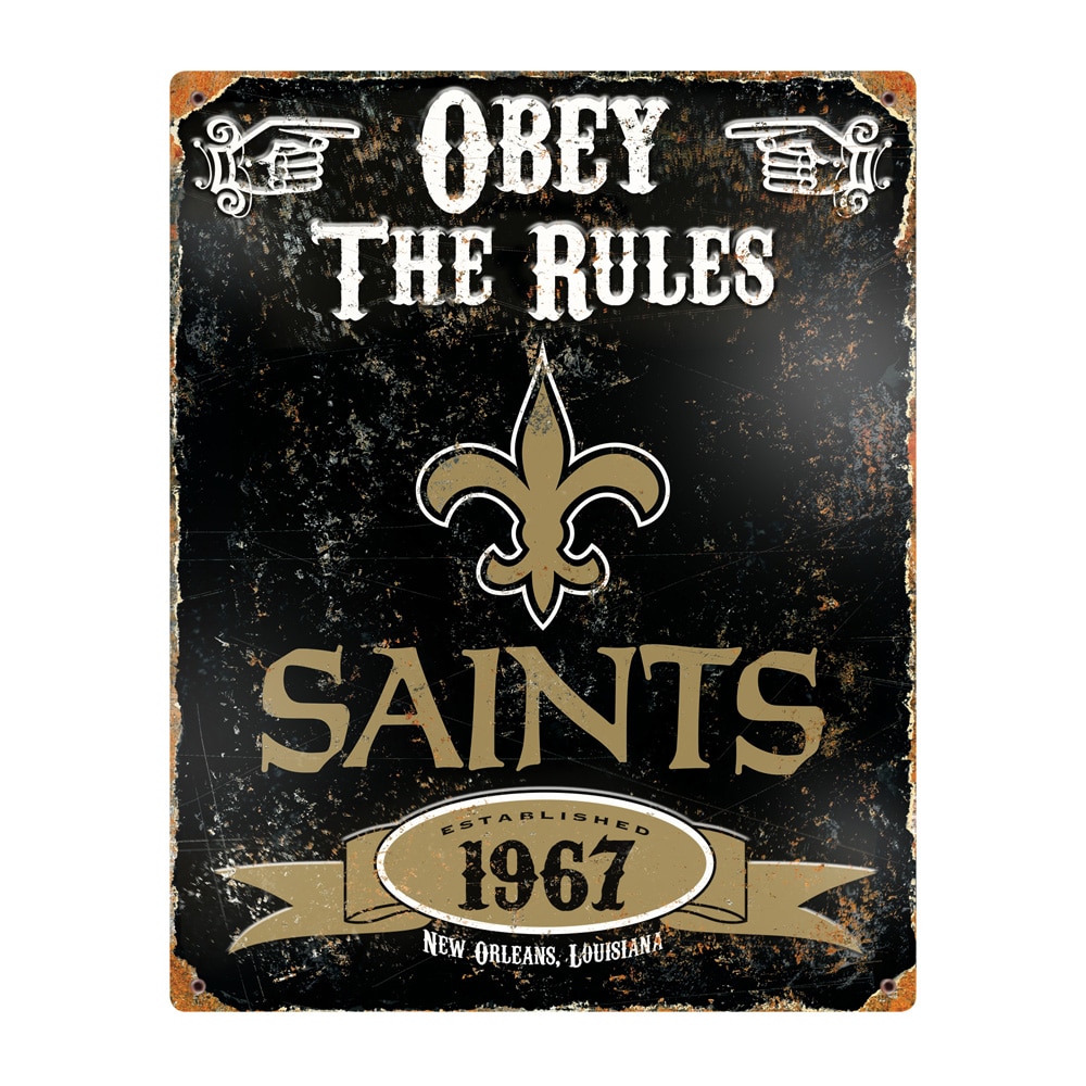 New Orleans Saints Pub-Style Embossed Metal Sign