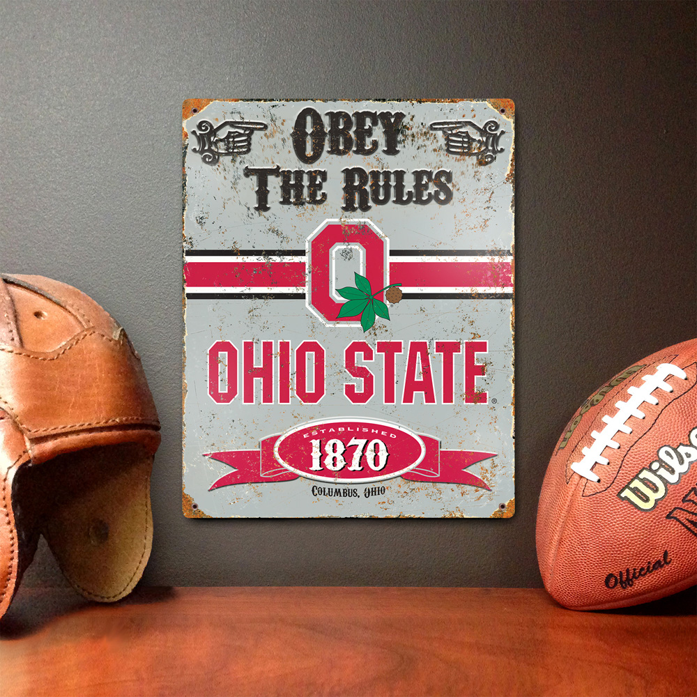 Ohio State Buckeyes Embossed Metal Sign