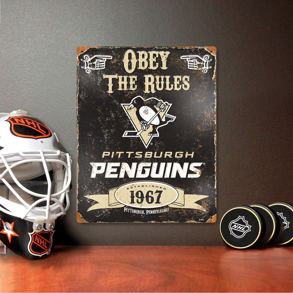 Pittsburgh Penguins Embossed Metal Sign