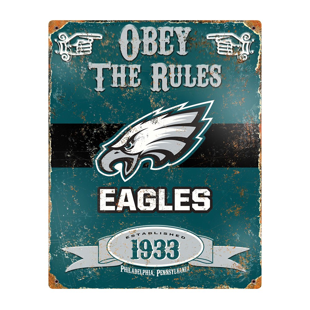 Philadelphia Eagles Pub-Style Embossed Metal Sign