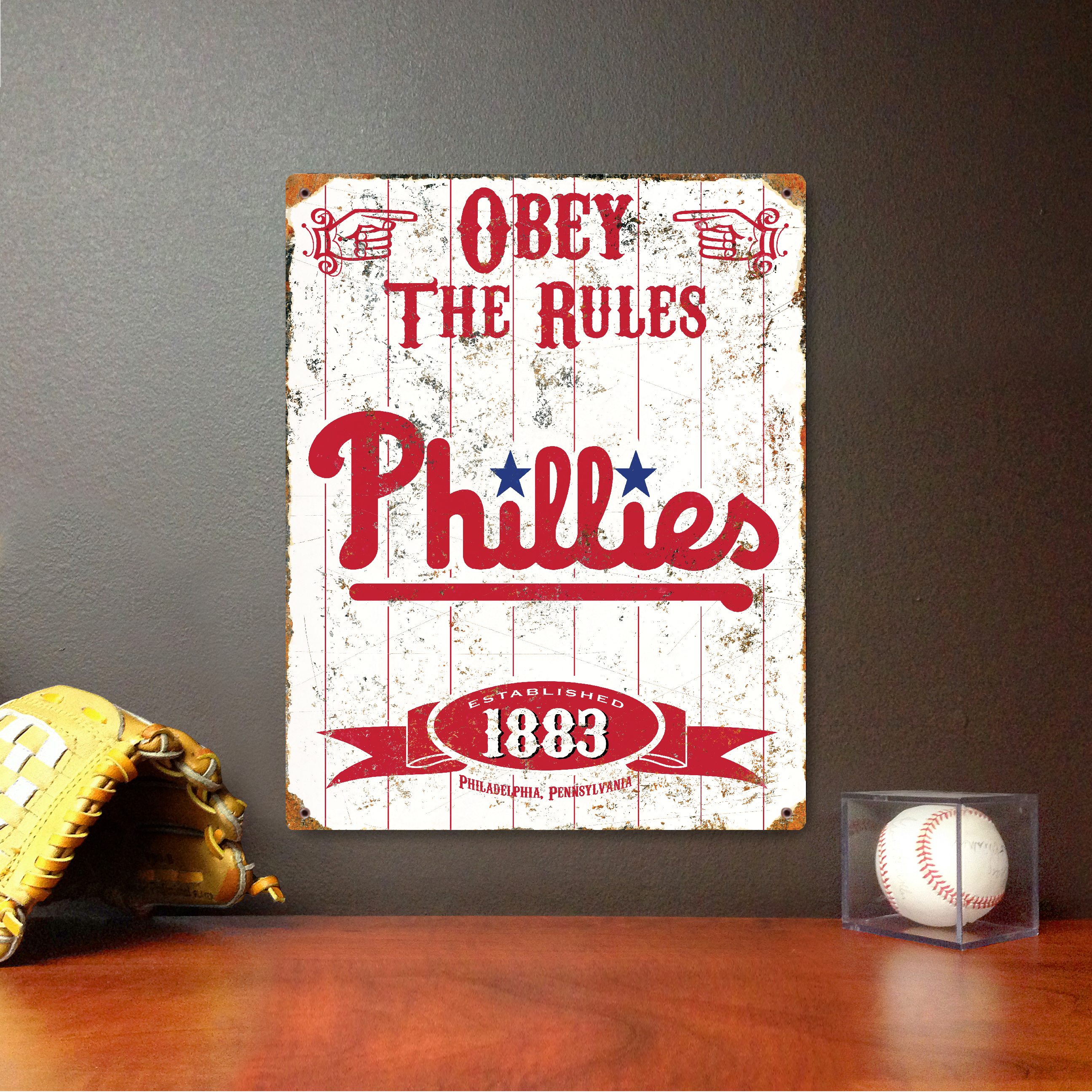 Philadelphia Phillies Embossed Metal Sign
