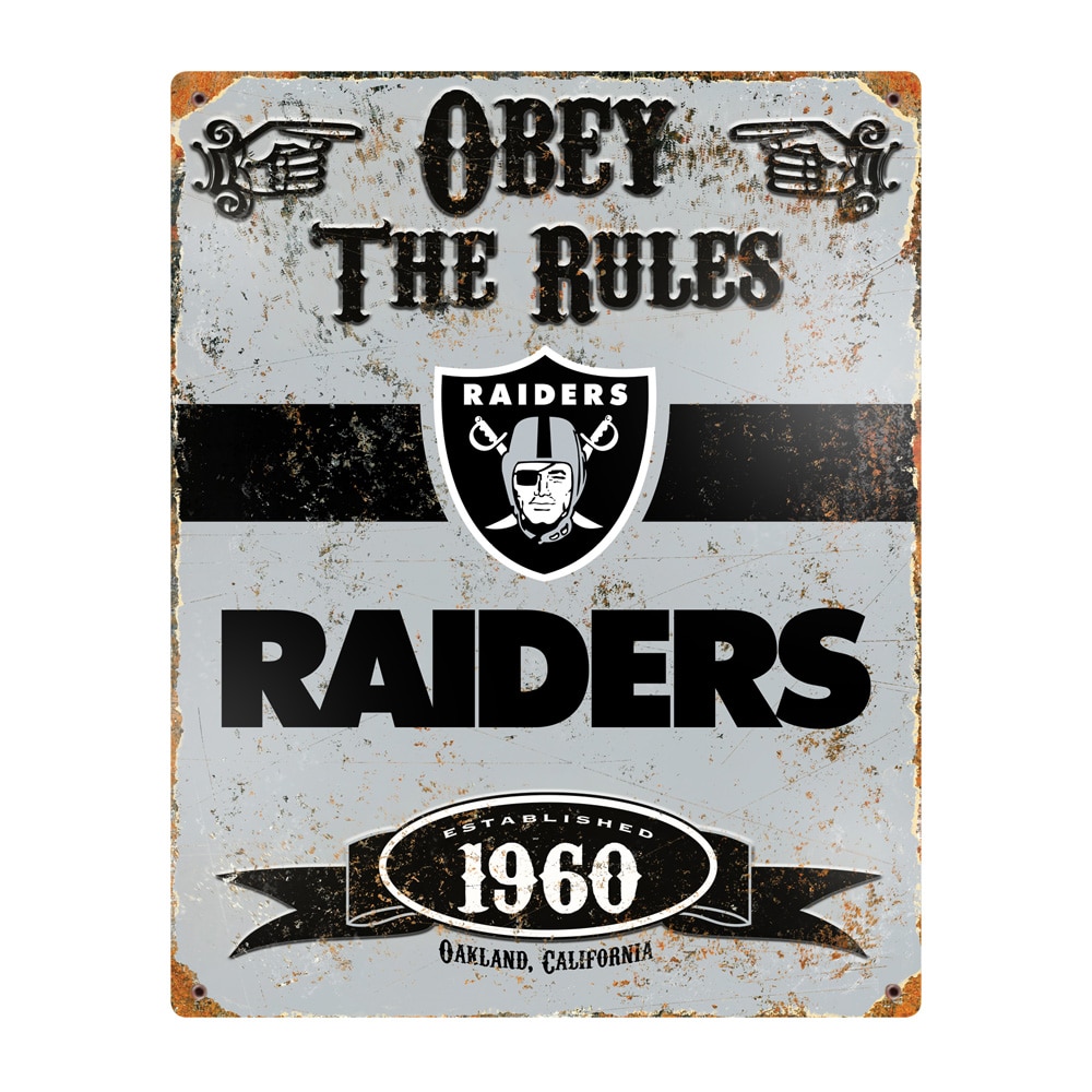 Las Vegas Raiders Pub-Style Embossed Metal Sign