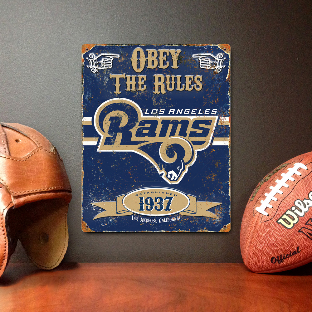 Los Angeles Rams Embossed Metal Sign