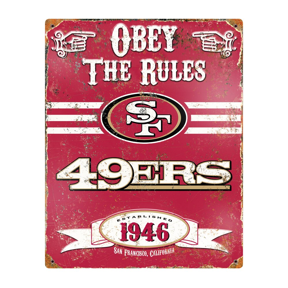 San Francisco 49ers Pub-Style Embossed Metal Sign