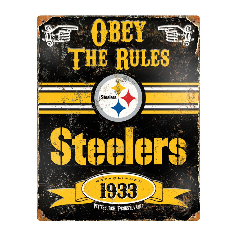 Pittsburgh Steelers Pub-Style Embossed Metal Sign