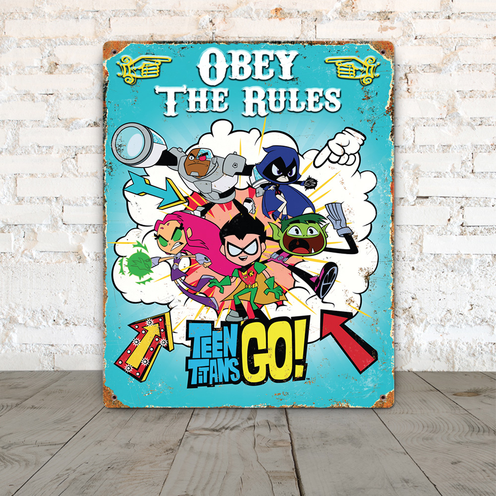 Teen Titans Go! Embossed Metal Sign