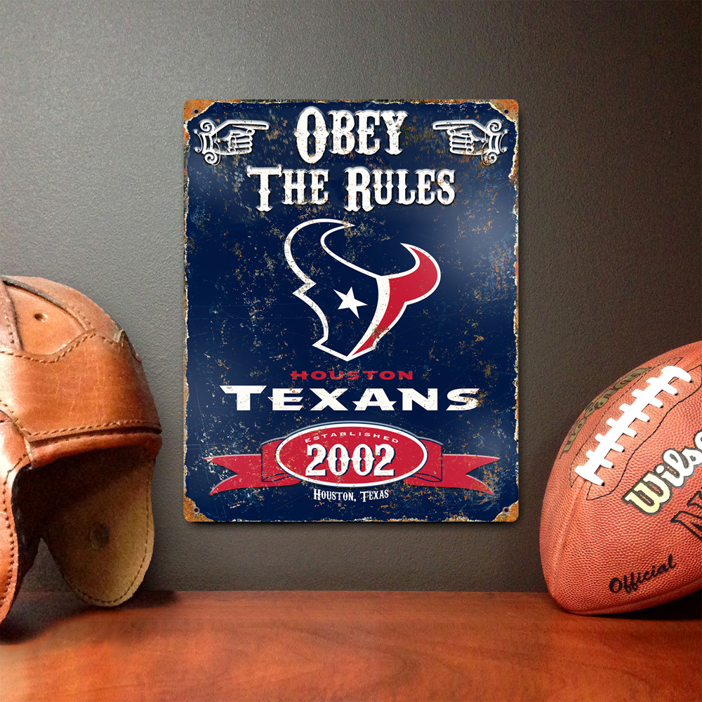 Houston Texans Embossed Metal Sign