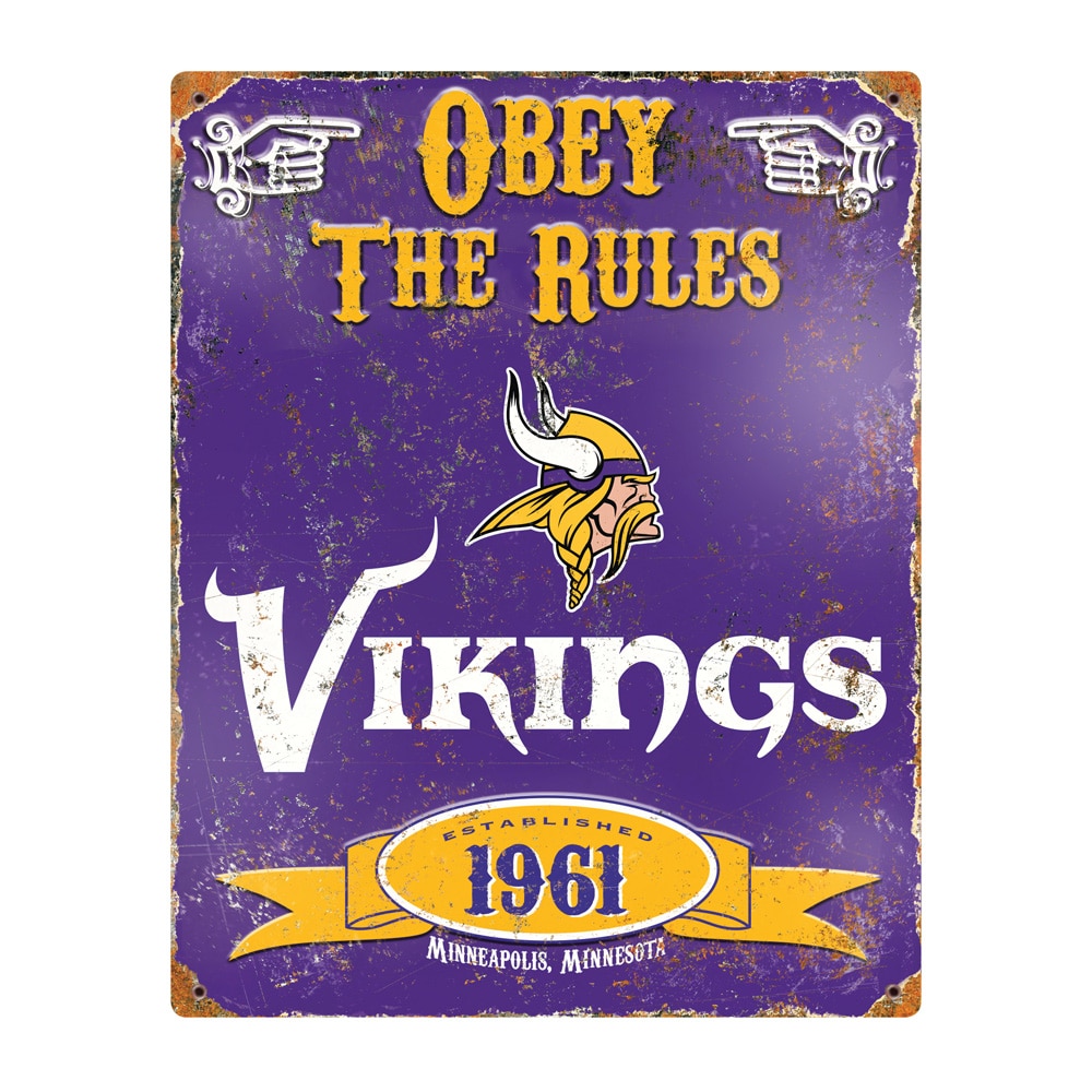 Minnesota Vikings Pub-Style Embossed Metal Sign