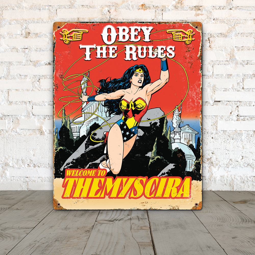 Wonder Woman Embossed Metal Sign