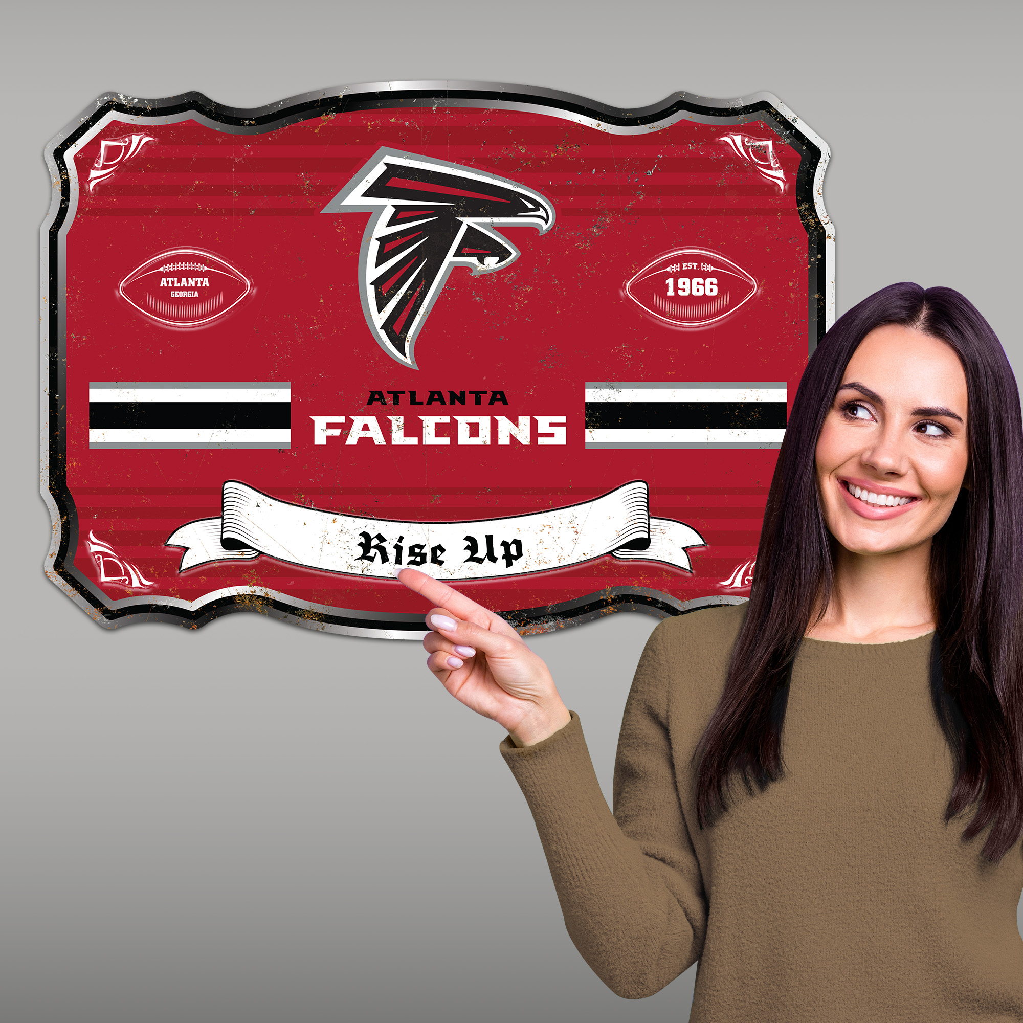 Atlanta Falcons Embossed Metal Sign