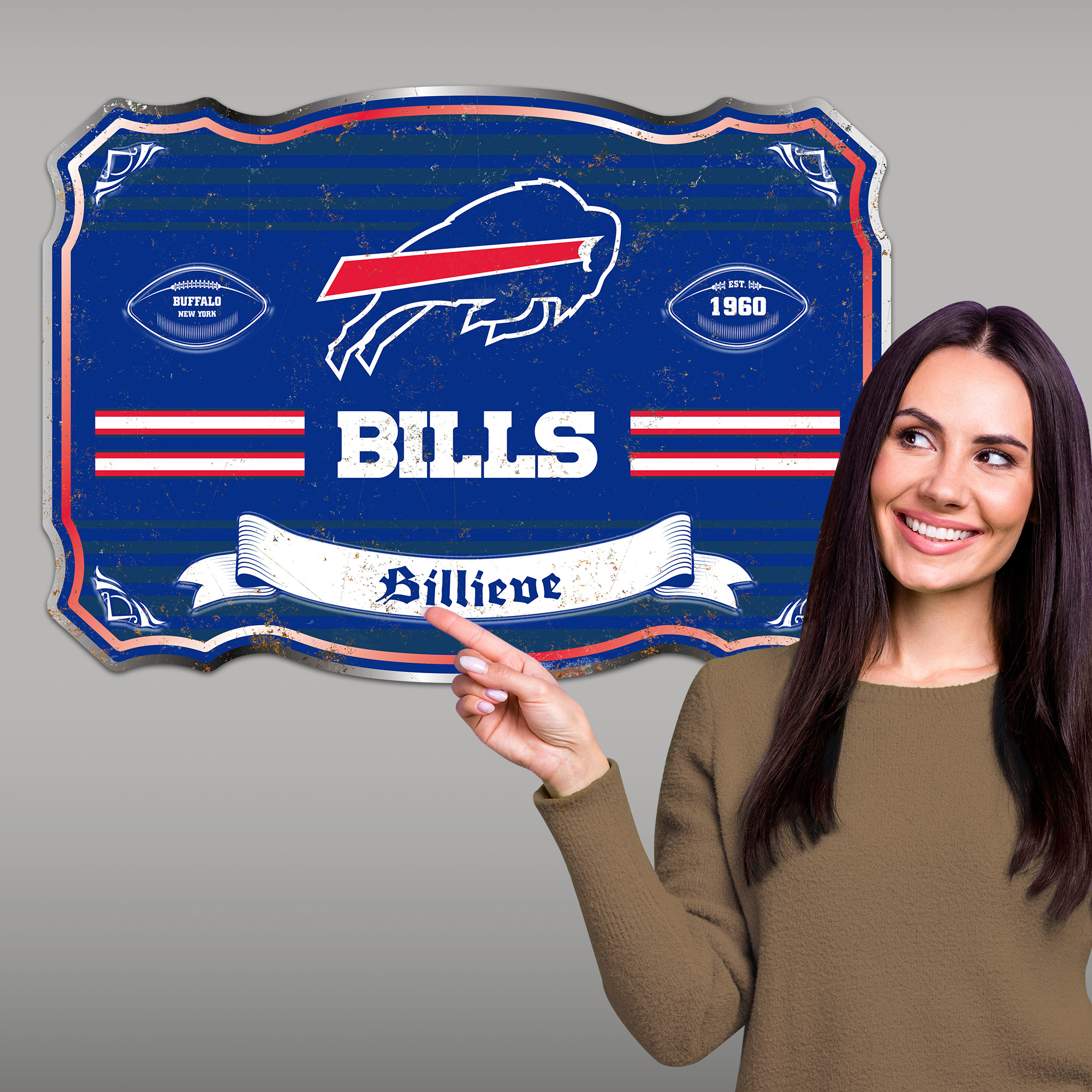 Buffalo Bills Embossed Metal Sign